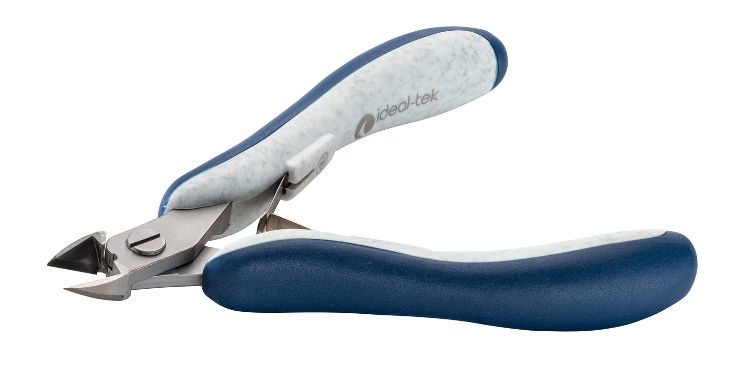 Ideal-tek ES141TX Tungsten Carbide Cutters – ESD Ergo-tek – Small Oval Head, Flush Cutting Edge – 120mm (4.7") – Made in Italy