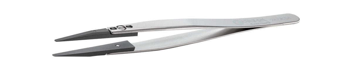 Ideal-tek ESD Ceramic Tip Tweezers – Style 2A – Zirconia Tips A2AZJK – 130mm (5.1″) – Swiss Made