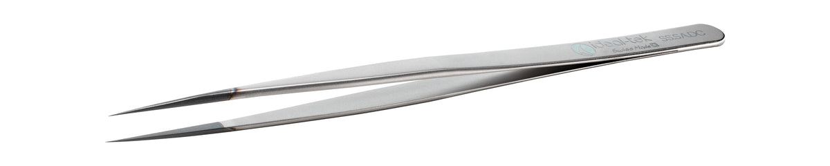 Ideal-tek ESD Diamond Tweezers – Stainless Steel – Anti-Acid / Anti-Magnetic Stainless Steel – 140mm (5.5″) – Swiss Made