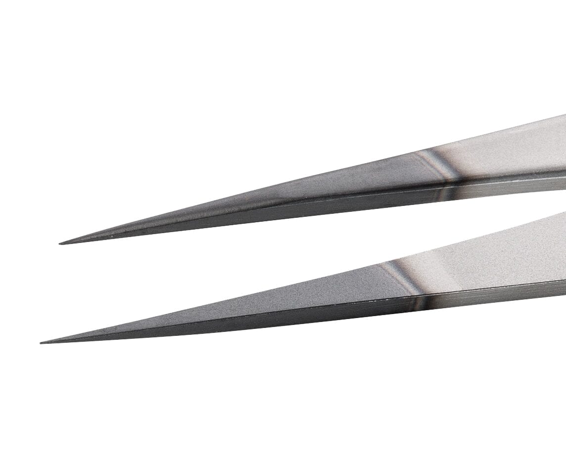 Ideal-tek ESD Diamond Tweezers – Style 0 – Anti-Acid / Anti-Magnetic Stainless Steel – 120mm (4.7″) – Swiss Made