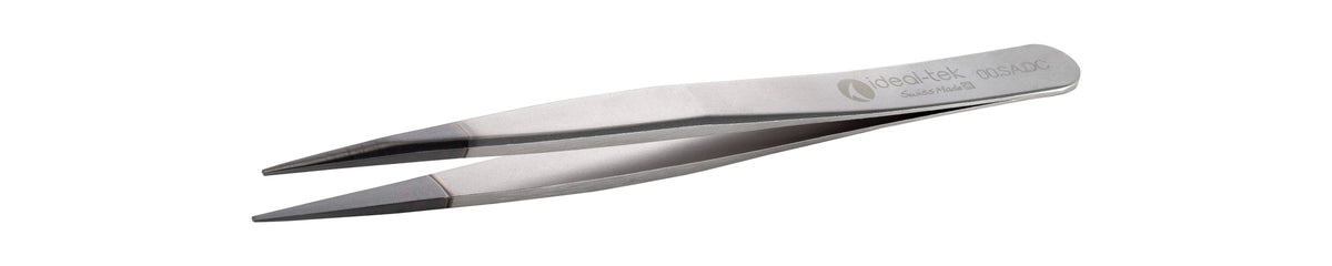 Ideal-tek ESD Diamond Tweezers – Style 00 – Anti-Acid / Anti-Magnetic Stainless Steel – 120mm (4.7″) – Swiss Made