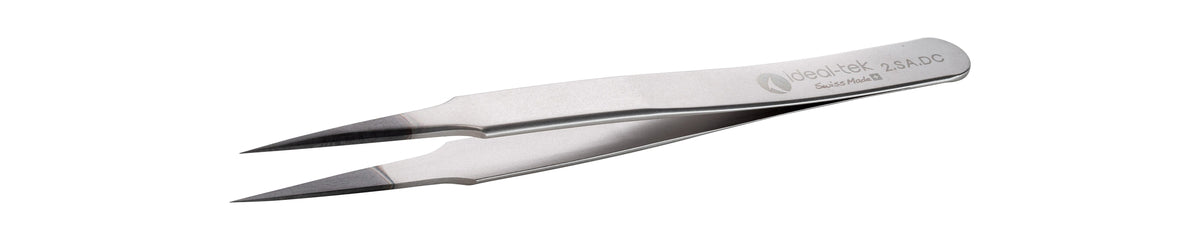 Ideal-tek ESD Diamond Tweezers – Style 2 – Anti-Acid / Anti-Magnetic Stainless Steel – 120mm (4.7″) – Swiss Made
