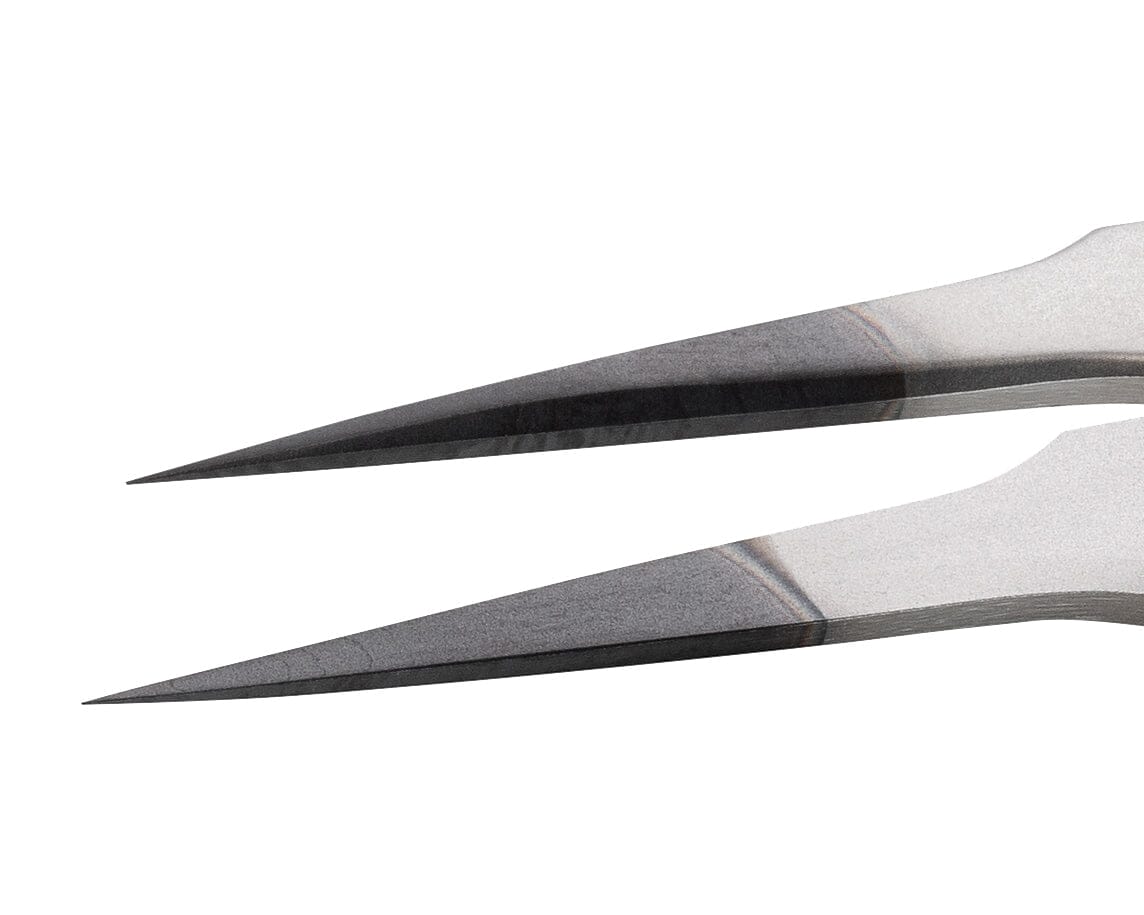 Ideal-tek ESD Diamond Tweezers – Style 2 – Anti-Acid / Anti-Magnetic Stainless Steel – 120mm (4.7″) – Swiss Made