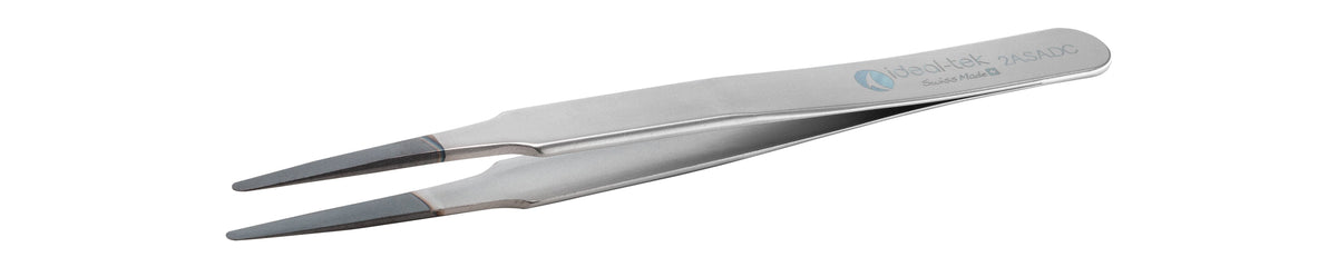 Ideal-tek ESD Diamond Tweezers – Style 2A – Anti-Acid / Anti-Magnetic Stainless Steel – 120mm (4.7″) – Swiss Made