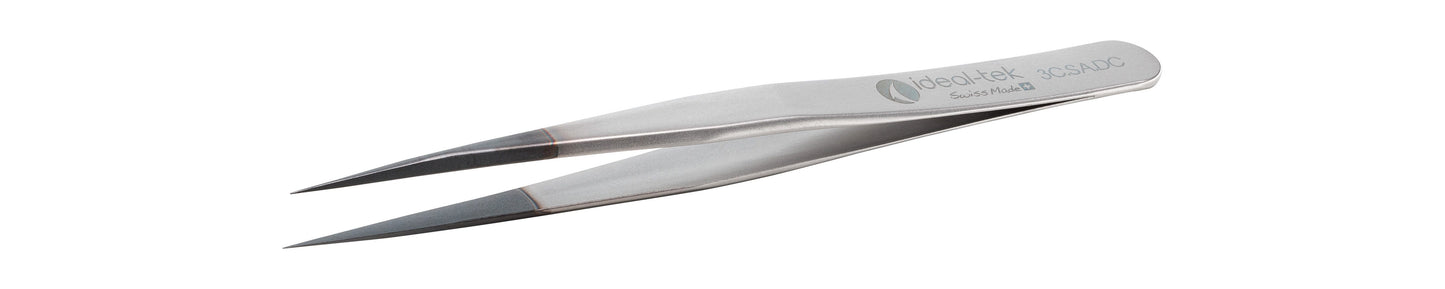 Ideal-tek ESD Diamond Tweezers – Style 3 – Anti-Acid / Anti-Magnetic Stainless Steel – 110mm (4.3″) – Swiss Made