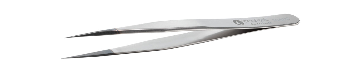 Ideal-tek ESD Diamond tweezers – Style 3 – Anti-Acid / Anti-Magnetic Stainless Steel – 120mm (4.7″) – Swiss Made