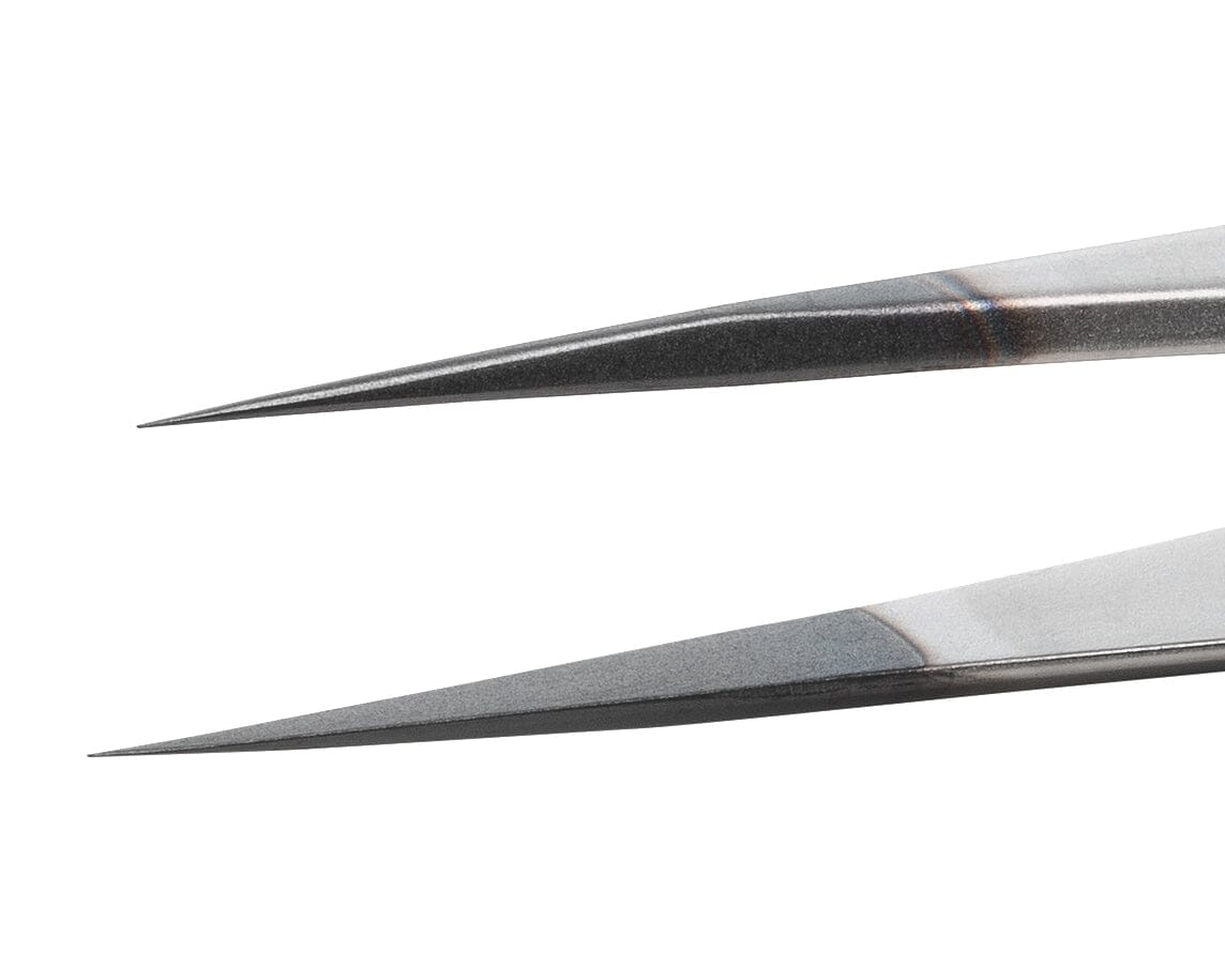 Ideal-tek ESD Diamond tweezers – Style 3 – Anti-Acid / Anti-Magnetic Stainless Steel – 120mm (4.7″) – Swiss Made