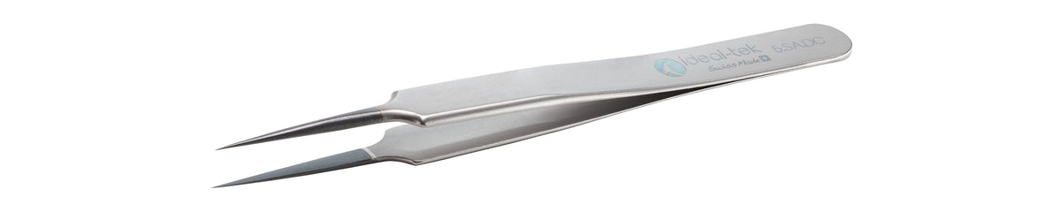Ideal-tek ESD Diamond Tweezers – Style 5 – Anti-Acid / Anti-Magnetic Stainless Steel – 110mm (4.3″) – Swiss Made