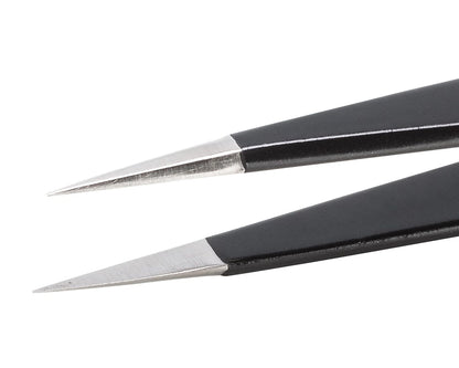Ideal-tek ESD Epoxy Coated tweezers – Style 1 – Anti-Acid / Anti-Magnetic Stainless Steel – 120mm (4.7″) – Swiss Made