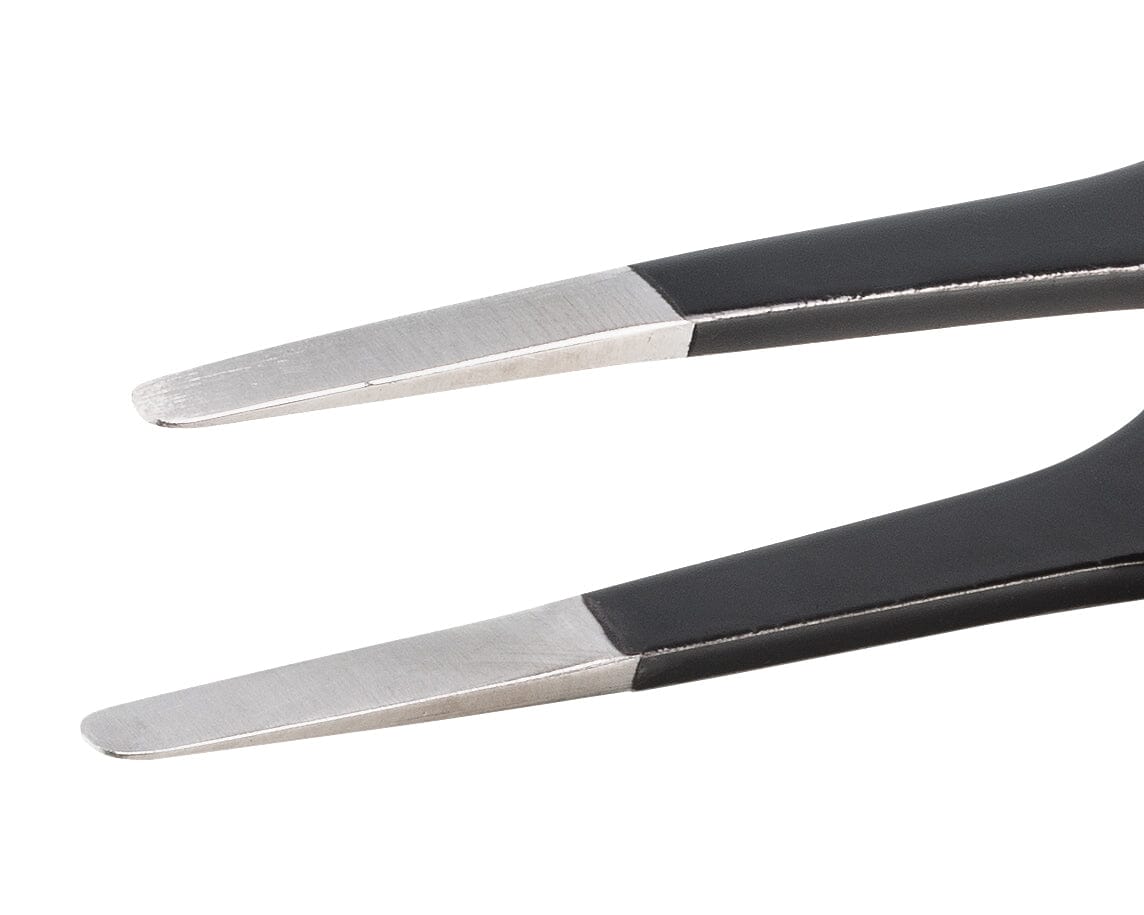 Ideal-tek ESD Epoxy Coated Tweezers – Style 2A – Anti-Acid / Anti-Magnetic Stainless Steel – 125mm (4.9″) – Swiss Made