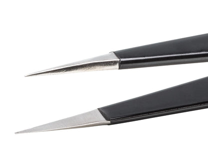 Ideal-tek ESD Epoxy Coated Tweezers – Style 3 – Anti-Acid / Anti-Magnetic Stainless Steel – 110mm (4.3″) – Swiss Made