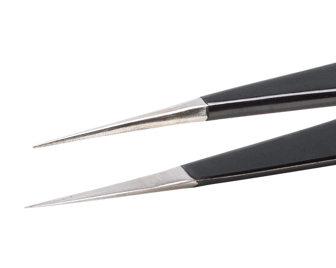 Ideal-tek ESD Epoxy Coated Tweezers – Style 3 – Anti-Acid / Anti-Magnetic Stainless Steel – 120mm (4.7″) – Swiss Made