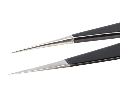 Ideal-tek ESD Epoxy Coated Tweezers – Style 3 – Anti-Acid / Anti-Magnetic Stainless Steel – 120mm (4.7″) – Swiss Made