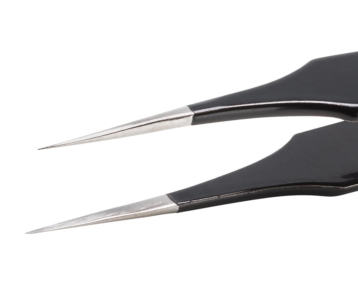 Ideal-tek ESD Epoxy Coated Tweezers – Style 4 – Anti-Acid / Anti-Magnetic Stainless Steel – 110mm (4.3″) – Swiss Made