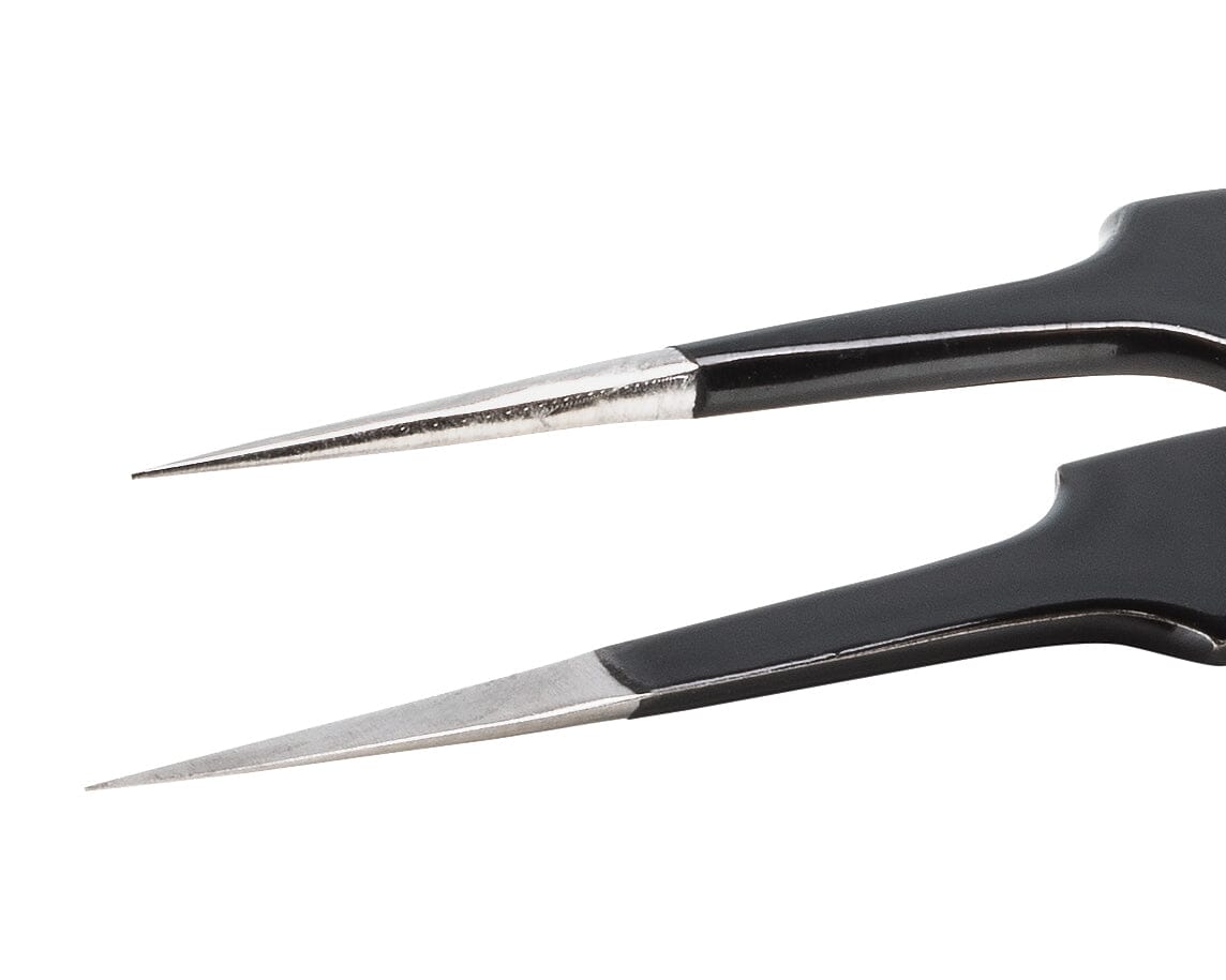 Ideal-tek ESD Epoxy Coated Tweezers – Style 5 – Anti-Acid / Anti-Magnetic Stainless Steel – 110mm (4.3″) – Swiss Made