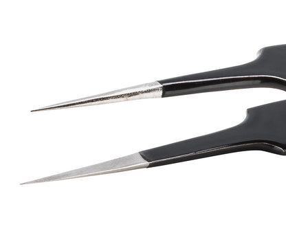 Ideal-tek ESD Epoxy Coated Tweezers – Style 5 – Anti-Acid / Anti-Magnetic Stainless Steel – 110mm (4.3″) – Swiss Made