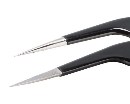 Ideal-tek ESD Epoxy Coated Tweezers – Style 5A – Anti-Acid / Anti-Magnetic Stainless Steel – 115mm (4.5″) – Swiss Made