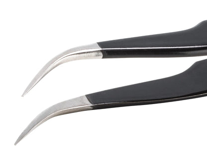 Ideal-tek ESD Epoxy Coated Tweezers – Style 7 – Anti-Acid / Anti-Magnetic Stainless Steel – 120mm (4.7″) – Swiss Made