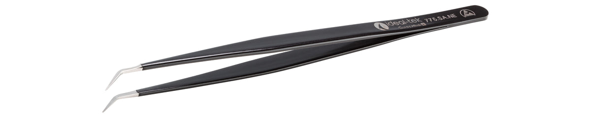 Ideal-tek ESD Epoxy Coated Tweezers – Style 775 – Anti-Acid / Anti-Magnetic Stainless Steel – 155mm (6.1″) – Swiss Made