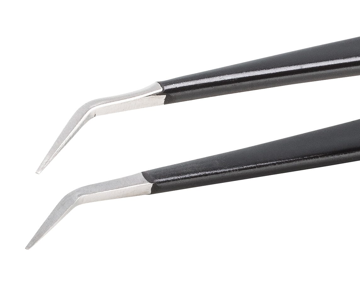 Ideal-tek ESD Epoxy Coated Tweezers – Style 775 – Anti-Acid / Anti-Magnetic Stainless Steel – 155mm (6.1″) – Swiss Made