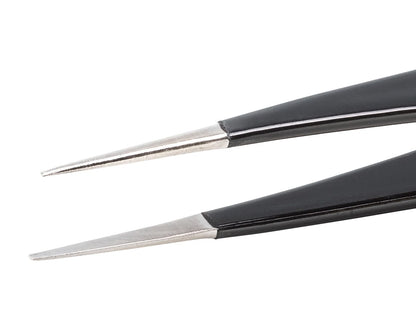 Ideal-tek ESD Epoxy Coated Tweezers – Style AA – Anti-Acid / Anti-Magnetic Stainless Steel – 130mm (5.1″) – Swiss Made