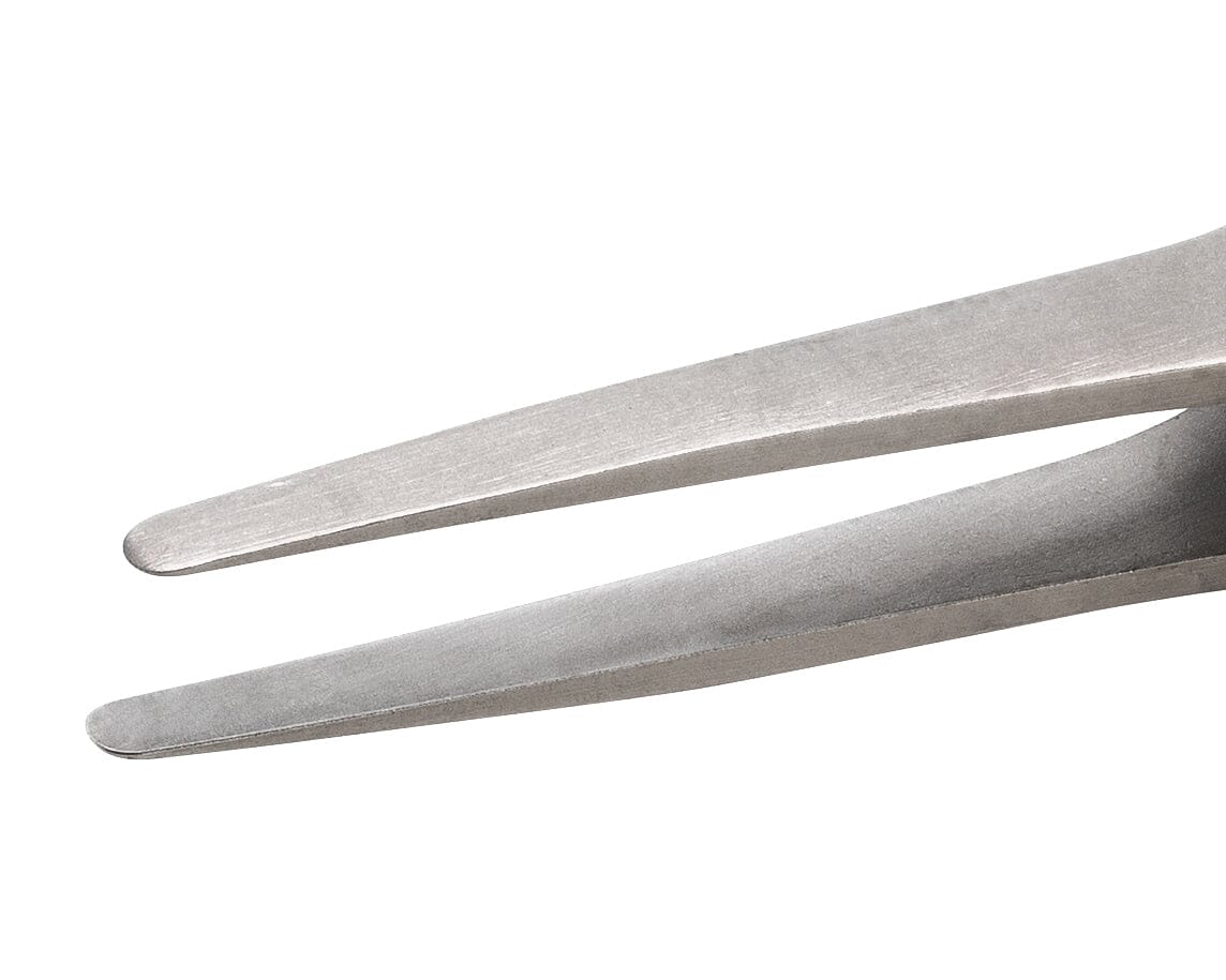 Ideal-tek ESD Foam Tweezers – Style 2A – Anti-Acid / Anti-Magnetic Stainless Steel – 125mm (4.9″) – Swiss Made