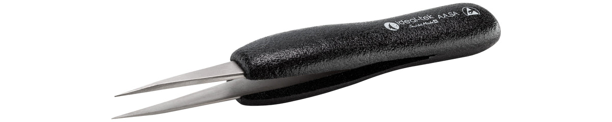 Ideal-tek ESD Foam tweezers – Style AA – Anti-Acid / Anti-Magnetic Stainless Steel – 135mm (5.3″) – Swiss Made