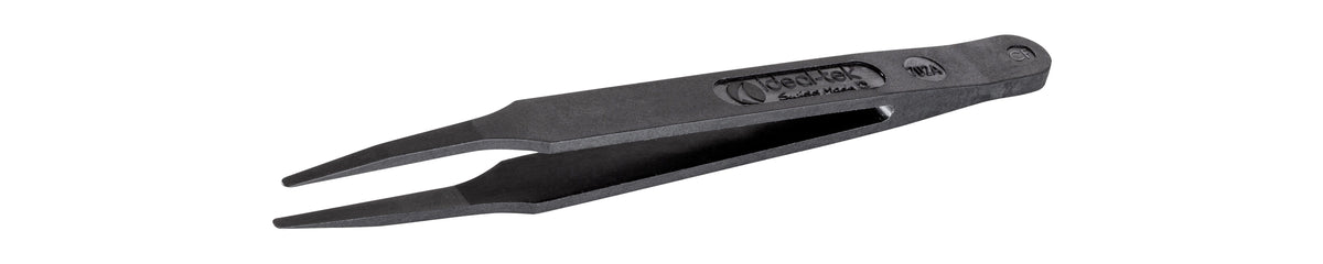 Ideal-tek ESD Full Plastic tweezers – Style 702A – Carbon Fiber – 115mm (4.5″) – Swiss Made