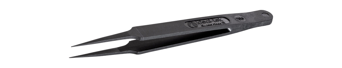 Ideal-tek ESD Full Plastic tweezers – Style 705 – Carbon Fiber – 115mm (4.5″) – Swiss Made