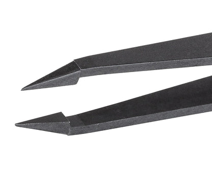 Ideal-tek ESD Full Plastic Tweezers – Style 707 – Carbon Fiber – 115mm (4.5″) – Swiss Made