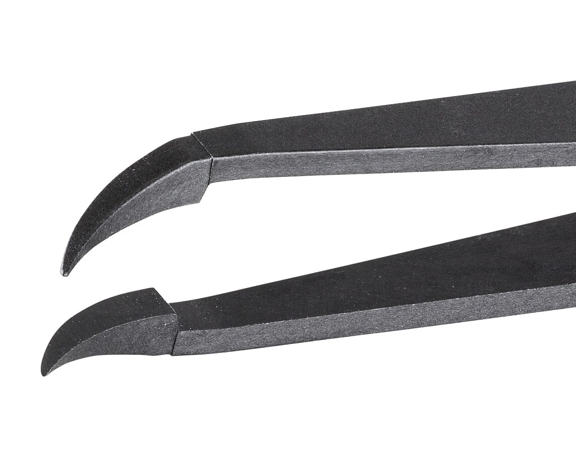 Ideal-tek ESD Full Plastic tweezers – Style 707A – Carbon Fiber – 115mm (4.5″) – Swiss Made