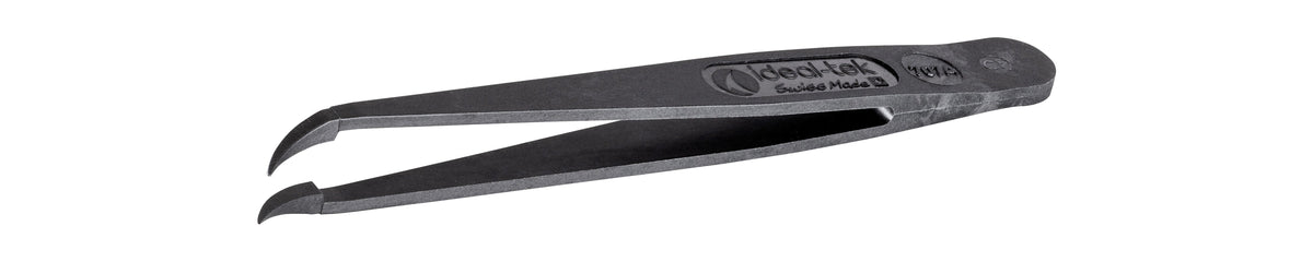 Ideal-tek ESD Full Plastic tweezers – Style 707A – Carbon Fiber – 115mm (4.5″) – Swiss Made