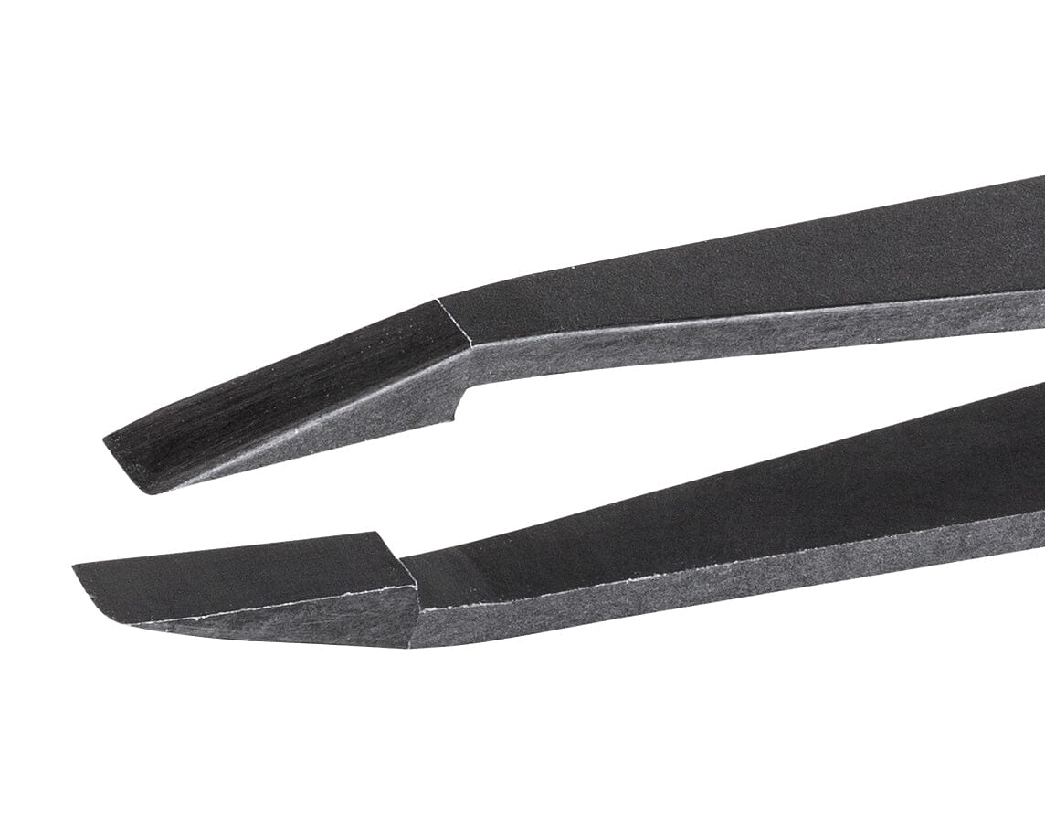 Ideal-tek ESD Full Plastic tweezers – Style 709 – Carbon Fiber – 115mm (4.5″) – Swiss Made