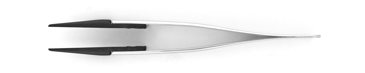 Ideal-tek ESD Plastic Replaceable Tip Tweezers Style 00 – Carbon Fiber Tips (A00CF) – Straight Thick Strong Tips – 115mm (4.5") – Swiss Made