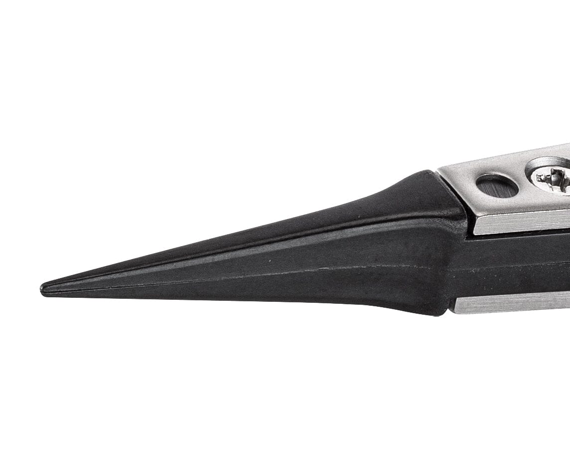Ideal-tek ESD Plastic Tip Tweezers – Reverse – Style 5 – PEEK Tips A5CP – 125mm (4.9″) – Swiss Made
