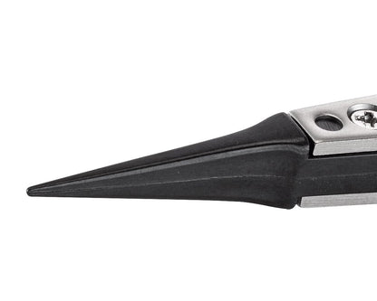 Ideal-tek ESD Plastic Tip Tweezers – Reverse – Style 5 – PEEK Tips A5CP – 125mm (4.9″) – Swiss Made