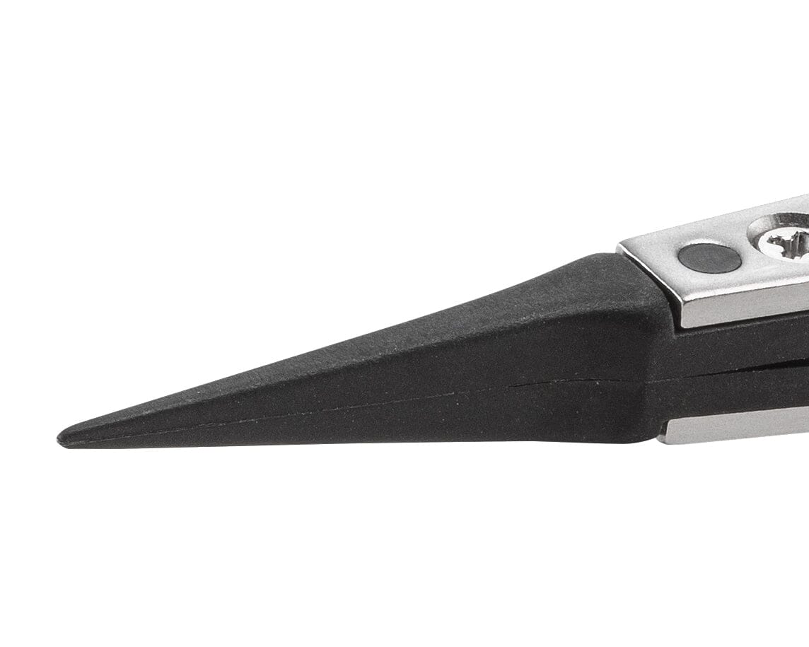 Ideal-tek ESD Plastic Tip Tweezers – Reverse – Style 5 – PVDF Tips A5SV – 125mm (4.9″) – Swiss Made