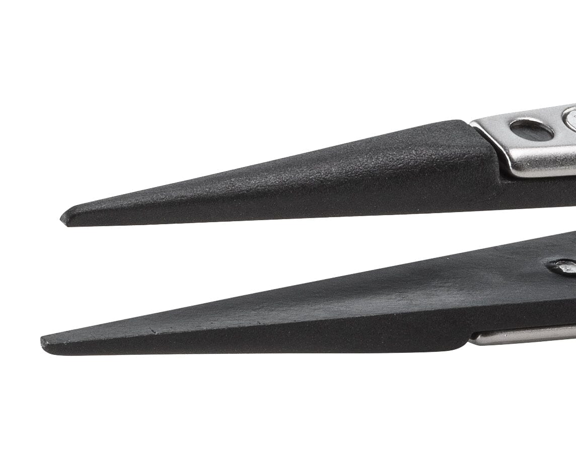 Ideal-tek ESD Plastic Tip Tweezers – Style 00 – Carbon Fiber Tips A00CF – 130mm (5.1″) – Swiss Made