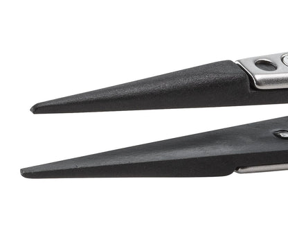 Ideal-tek ESD Plastic Tip Tweezers – Style 00 – Carbon Fiber Tips A00CF – 130mm (5.1″) – Swiss Made