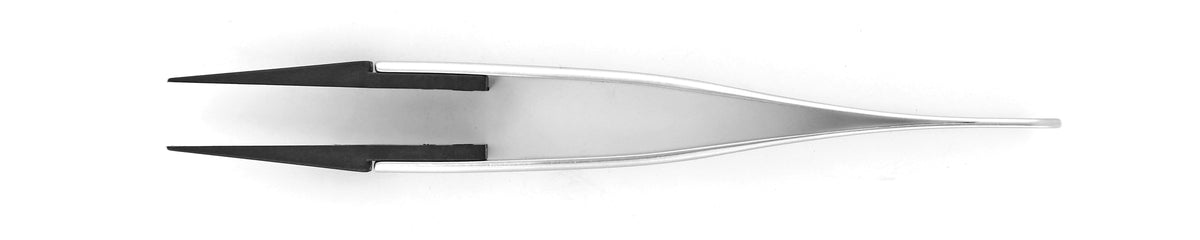 Ideal-tek ESD Plastic Tip Tweezers – Style 242 – Carbon Fiber Tips A242CF – 115mm (4.5″) – Swiss Made