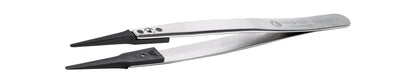 Ideal-tek ESD Plastic Tip Tweezers – Style 242 – Carbon Fiber Tips A242CF – 130mm (5.1″) – Swiss Made