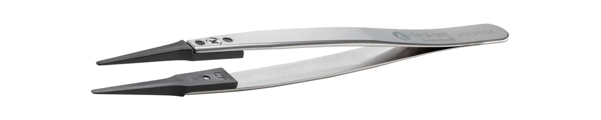 Ideal-tek ESD Plastic Tip Tweezers – Style 242 – PEEK Tips A242CP – 130mm (5.1″) – Swiss Made