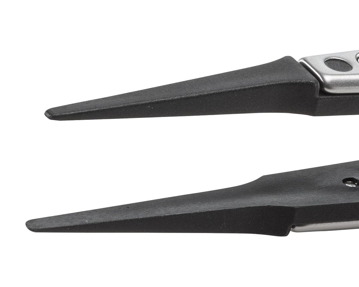 Ideal-tek ESD Plastic Tip Tweezers – Style 242 – PVDF Tips A242SV – 130mm (5.1″) – Swiss Made