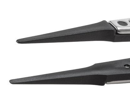Ideal-tek ESD Plastic Tip Tweezers – Style 242 – PVDF Tips A242SV – 130mm (5.1″) – Swiss Made