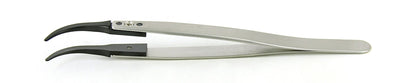 Ideal-tek ESD Plastic Tip Tweezers – Style 242B – Carbon Fiber Tips A242BCF – 130mm (5.1″) – Swiss Made