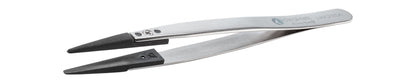 Ideal-tek ESD Plastic Tip Tweezers – Style 249 – Carbon Fiber Tips A249CF – 130mm (5.1″) – Swiss Made