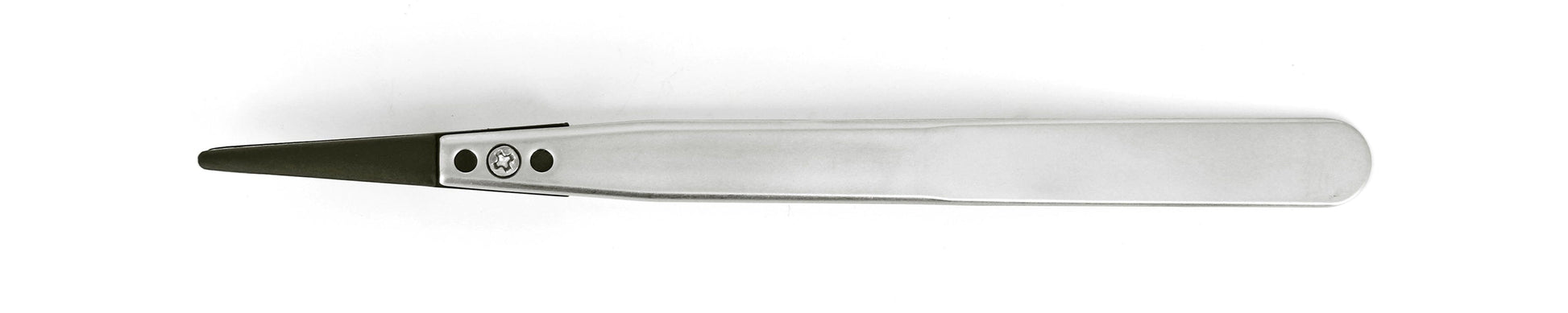 Ideal-tek ESD Plastic Tip Tweezers – Style 249 – PEEK Tips A249CP – 130mm (5.1″) – Swiss Made