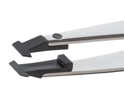 Ideal-tek ESD Plastic Tip tweezers – Style 252 – Carbon Fiber Tips – 115mm (4.5″) – Swiss Made