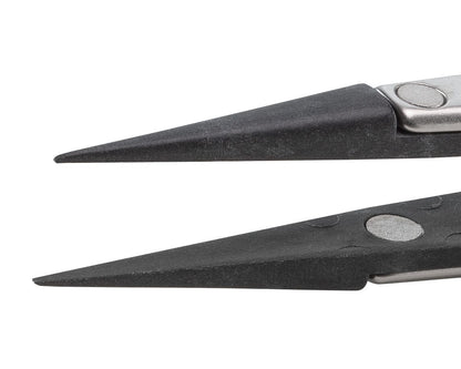 Ideal-tek ESD Plastic Tip Tweezers – Style 259 – Carbon Fiber Tips – 130mm (5.1″) – Swiss Made