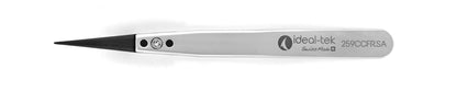 Ideal-tek ESD Plastic Tip Tweezers – Style 259 – Carbon Fiber Tips A259CF – 115mm (4.5″) – Swiss Made